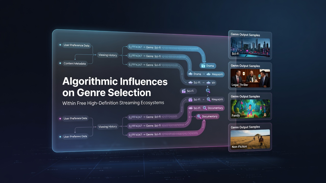 Diagram illustrating genre distribution shifts driven by algorithmic recommendations in free streaming services