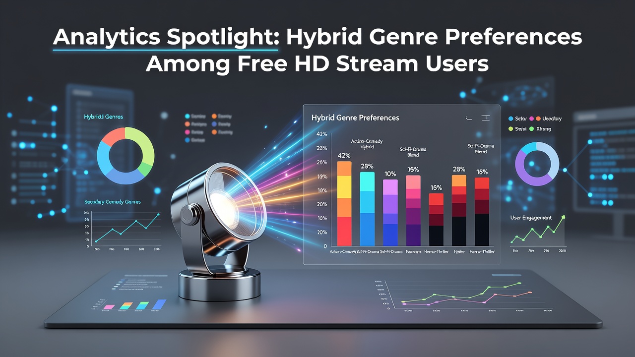 Analytics dashboard displaying hybrid genre preference charts for free HD streaming users in mid-2026