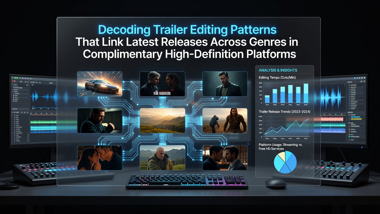 Visual breakdown of trailer editing patterns showing shot transitions and pacing across different film genres