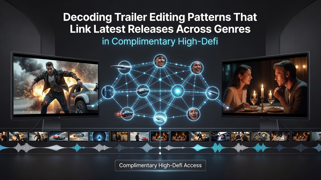 Comparison of trailer frames from multiple genres highlighting similar editing signatures and color timing