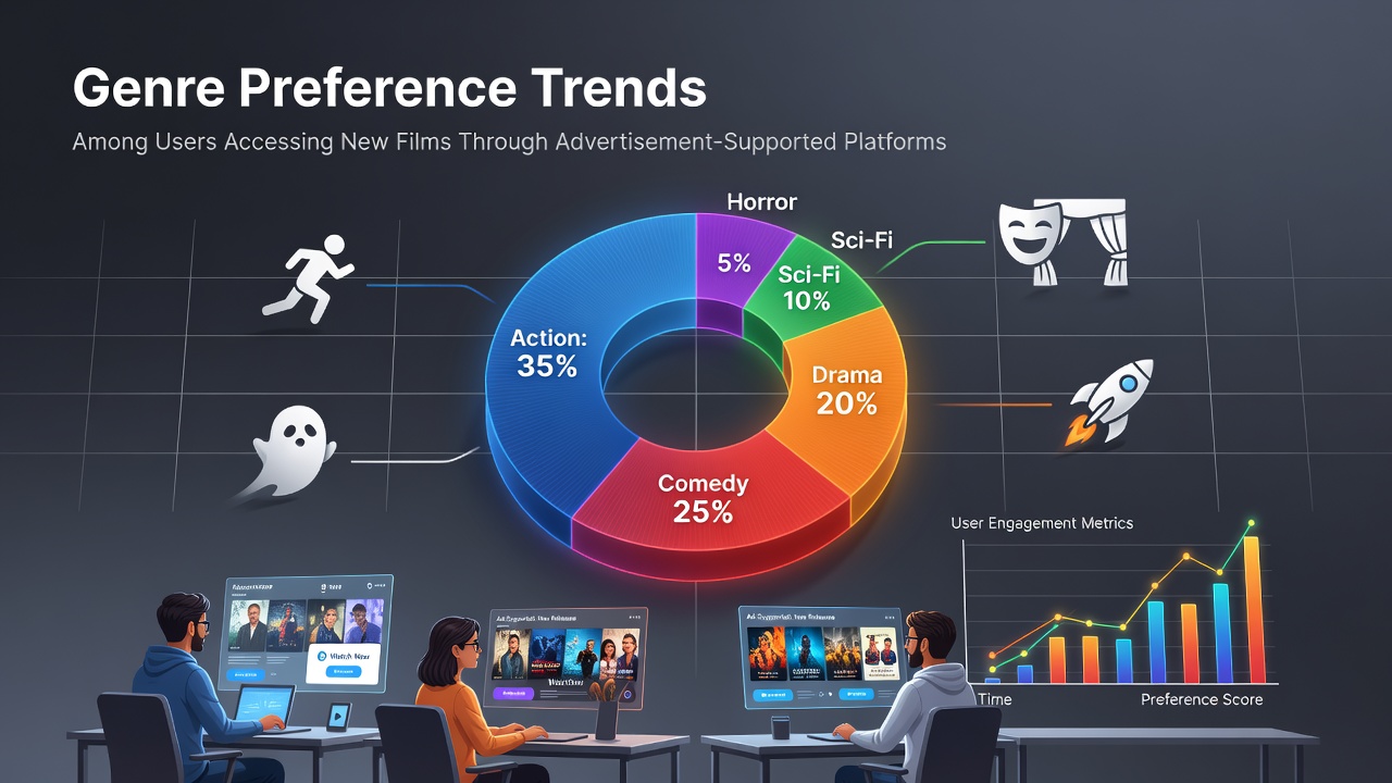 Visualization of genre preference trends among users on advertisement-supported streaming platforms