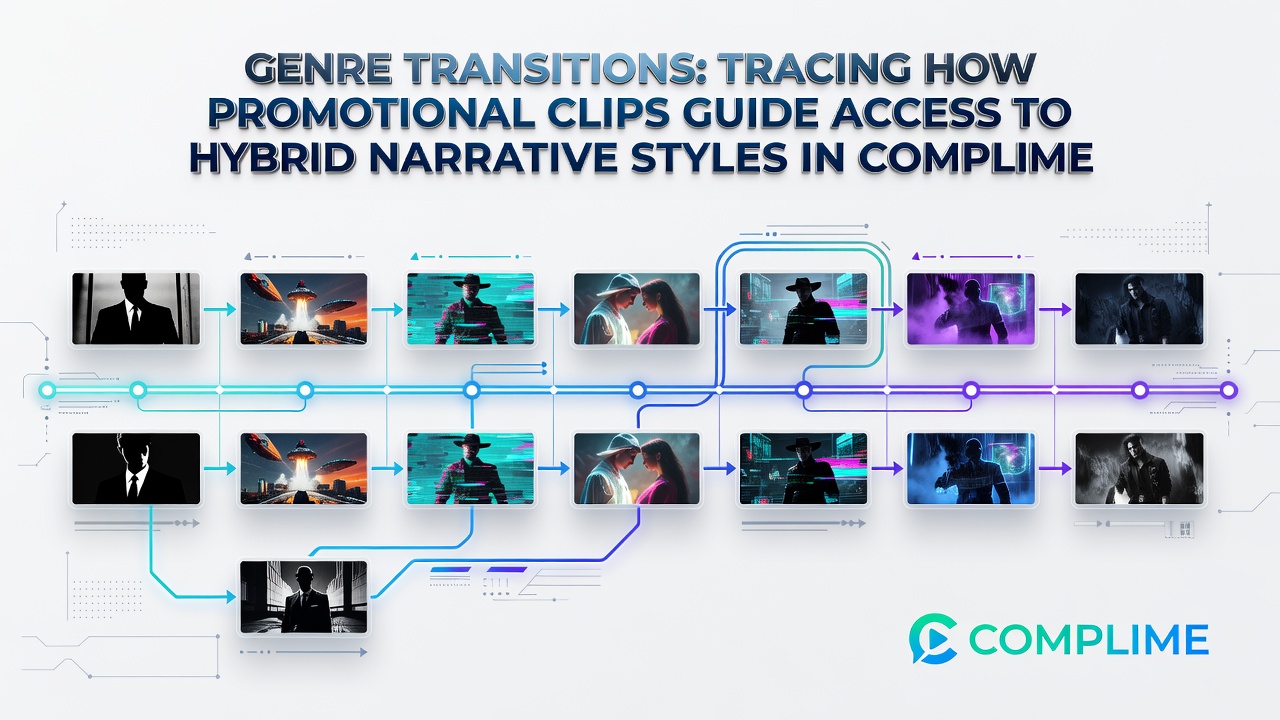 User browsing hybrid genre recommendations via promotional clips in an HD streaming library