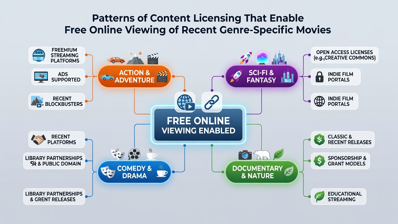 Chart illustrating genre licensing timelines and regional availability