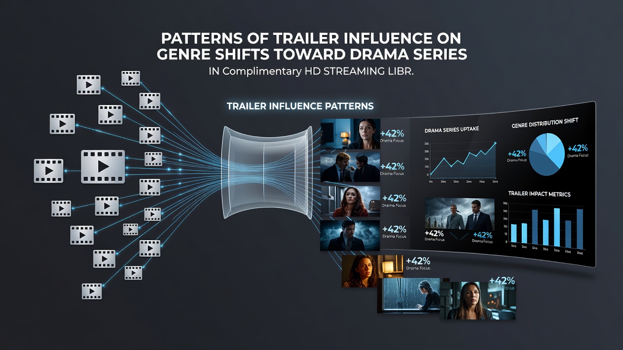 Chart showing genre distribution changes in free HD streaming libraries after trailer campaigns