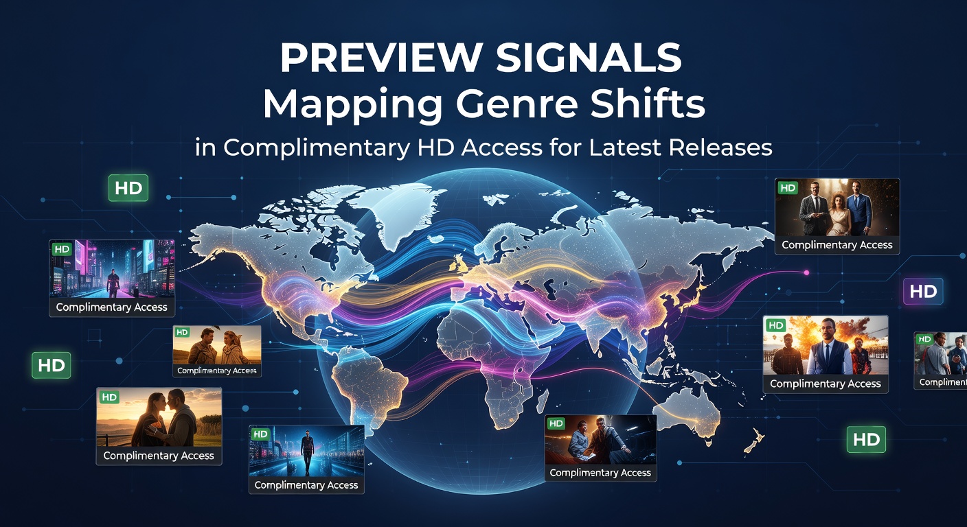 Visualization of preview signals tracking genre transitions across free HD movie platforms in 2026