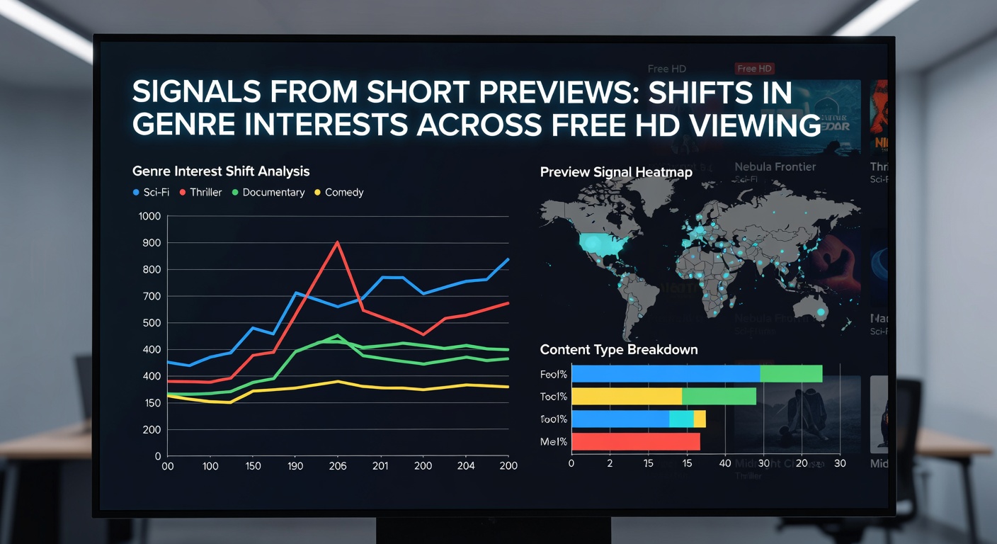 Analytics dashboard displaying genre interest shifts derived from preview clip interactions on free HD platforms