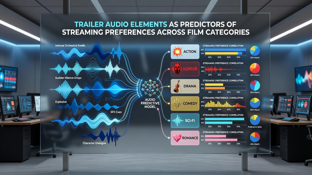 Viewer preference heatmaps tied to trailer sound profiles by film category