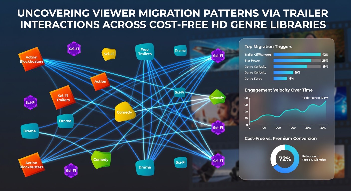 Detailed chart showing trailer interaction statistics and resulting genre migration trends in free HD libraries