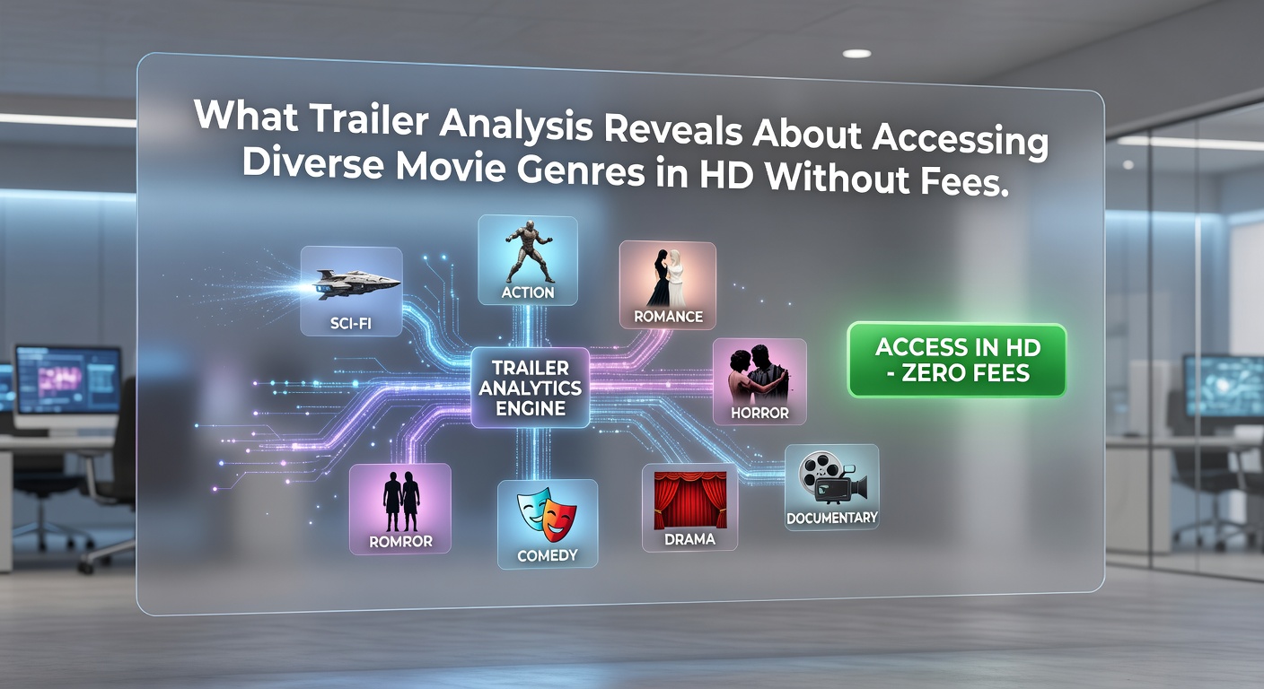Visual breakdown of movie trailer elements highlighting genre diversity and HD access indicators